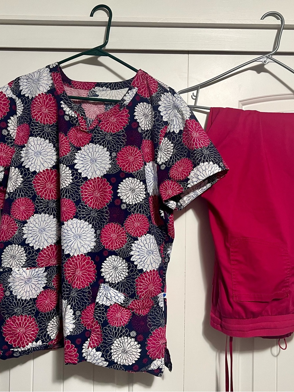 Floral Navy & Fuchsia Medical Scrub Set